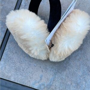 Surell Beige Faux Fur Earmuffs
